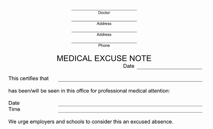 Free Doctor Excuse Template Unique 27 Free Doctor Note Excuse Templates Free Template