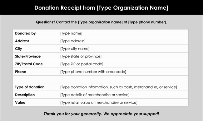 Free Donation Receipt Template Awesome Donation Receipt Template 12 Free Samples In Word and Excel