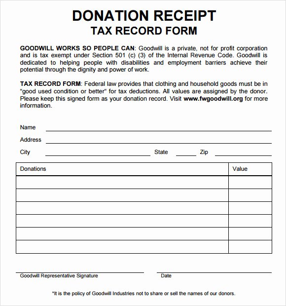 Free Donation Receipt Template Unique 9 Donation Receipt Templates Free Samples Examples format