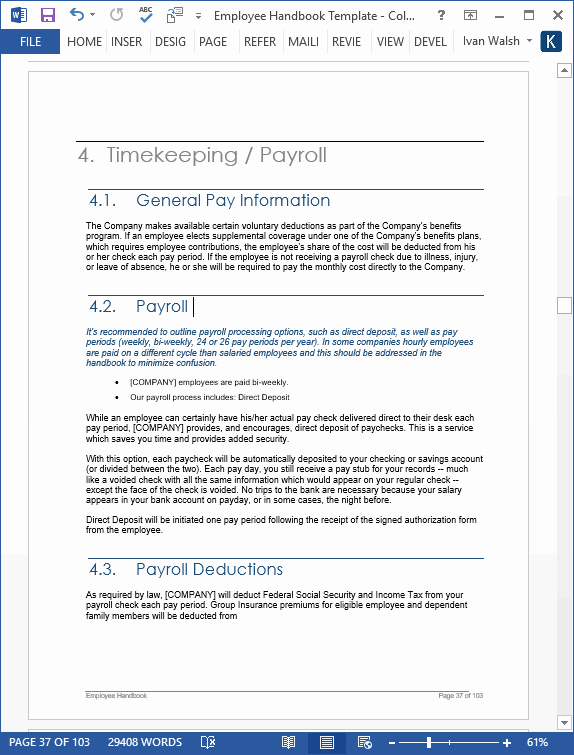 Free Employee Handbook Template Beautiful Employee Handbook Template • My software Templates