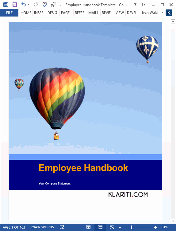 Free Employee Handbook Template Word Unique Employee Handbook Template • My software Templates