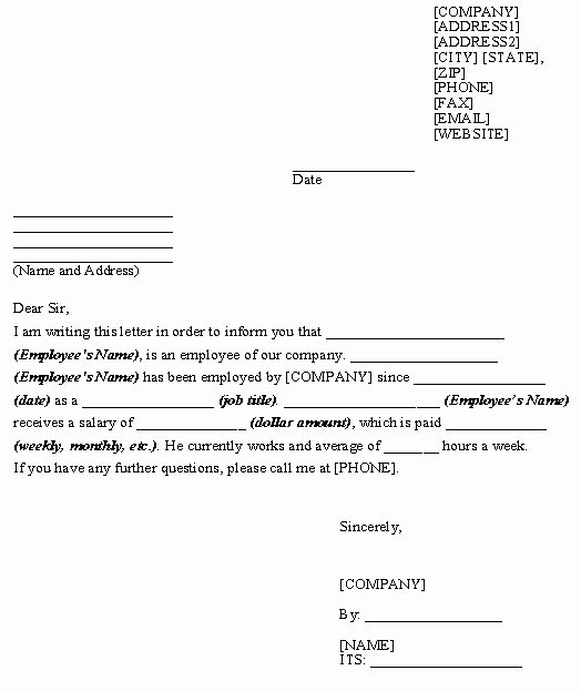 Free Employee Verification form Template Beautiful Printable Sample Letter Employment Verification form