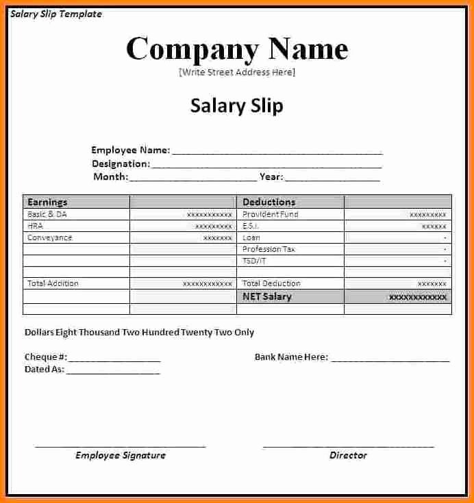Free Employment Contract Template Word Awesome 6 Free Salary Slip format In Word