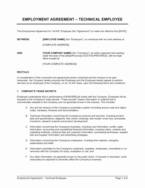 Free Employment Contract Template Word Awesome top 5 Free Employment Agreement Templates Word Templates