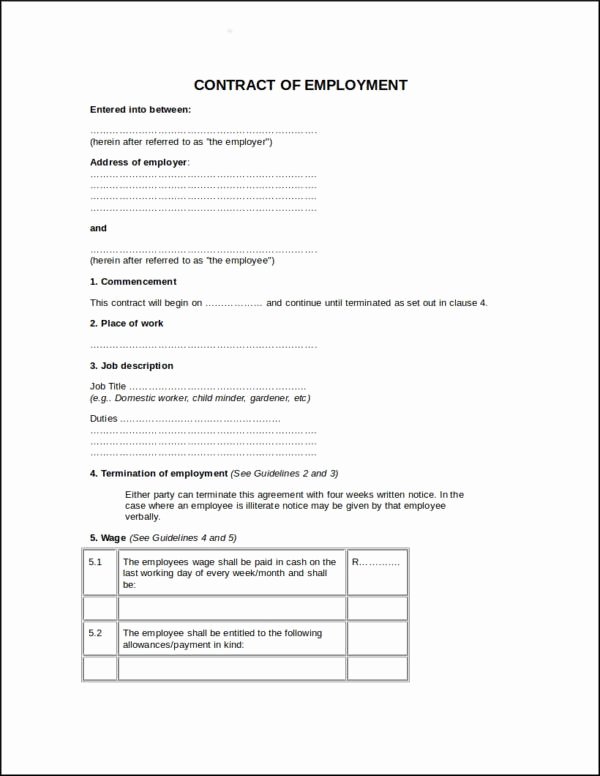Free Employment Contract Template Word Inspirational Free 22 Employee Contract Templates In Docs