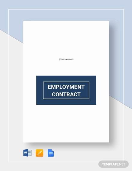 Free Employment Contract Template Word Luxury Free 23 Sample Employment Contract Templates In Google