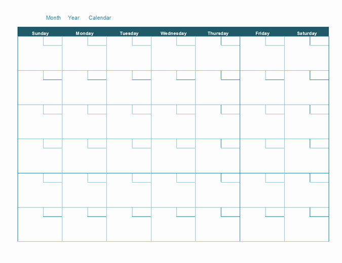 Free event Calendar Template Beautiful Blank Monthly Calendar