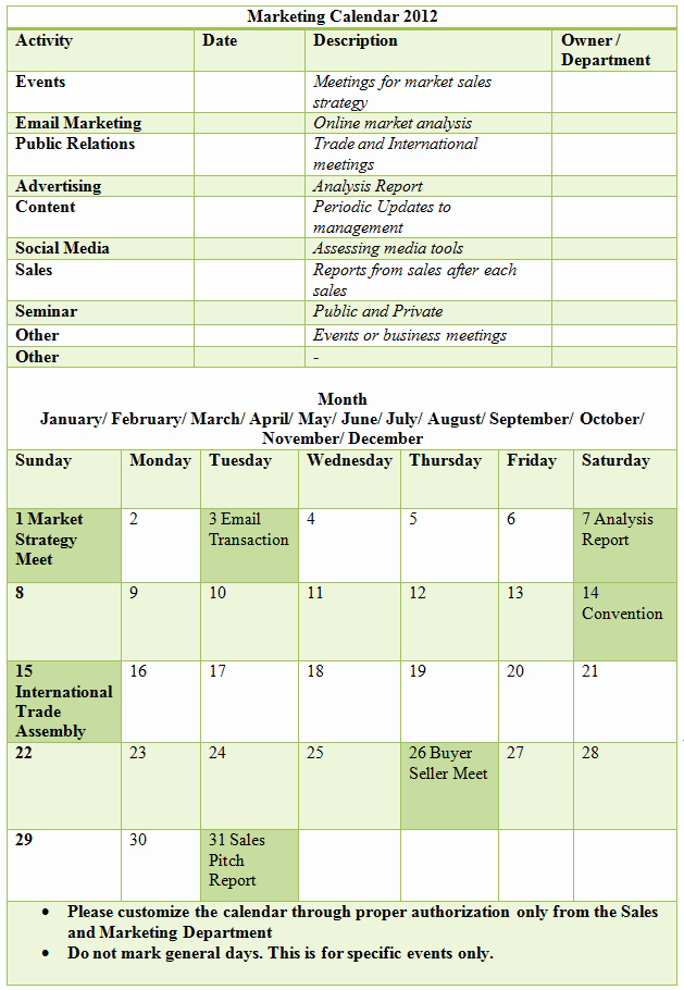 Free event Calendar Template Best Of Sample Marketing Calendar Template Xamples Of This