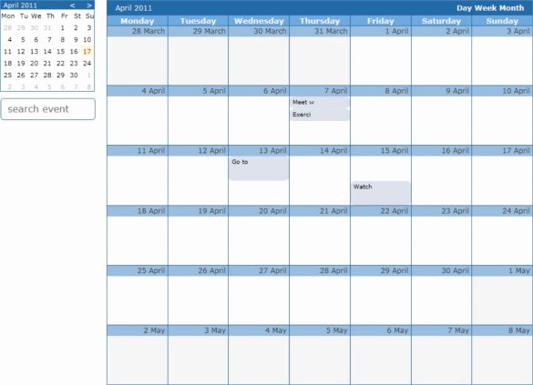 Free event Calendar Template Fresh 26 HTML Calendar Templates HTML Psd Css