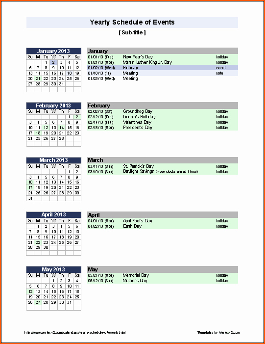 Free event Calendar Template Unique 6 event Schedule Template Bookletemplate