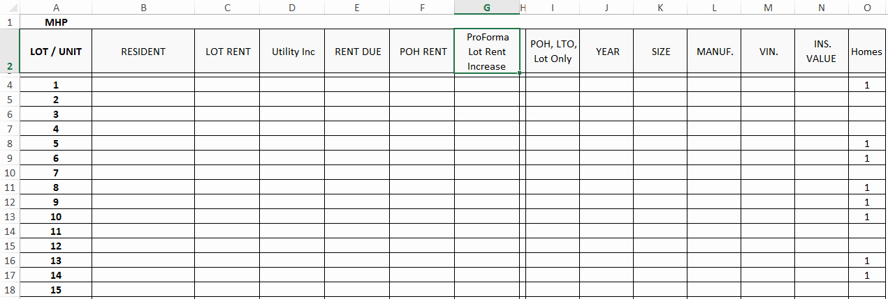 Free Excel Rent Roll Template Best Of Mobile Home Investors