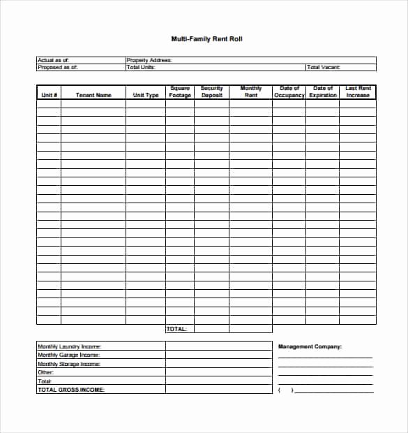 Free Excel Rent Roll Template Inspirational Rent Roll Templates Word Excel Samples