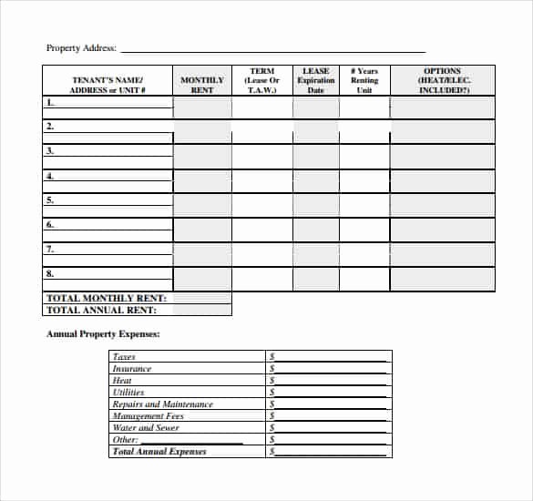 Free Excel Rent Roll Template Lovely Rent Roll Templates Word Excel Samples