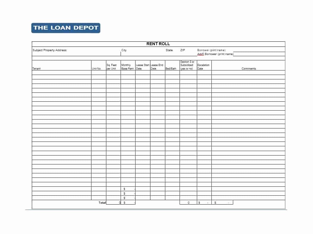 Free Excel Rent Roll Template Unique 47 Rent Roll Templates &amp; forms Template Archive
