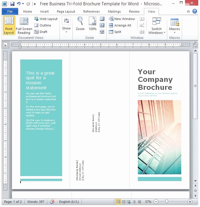 Free Flyer Templates Microsoft Word Best Of Free Business Tri Fold Brochure Template for Word