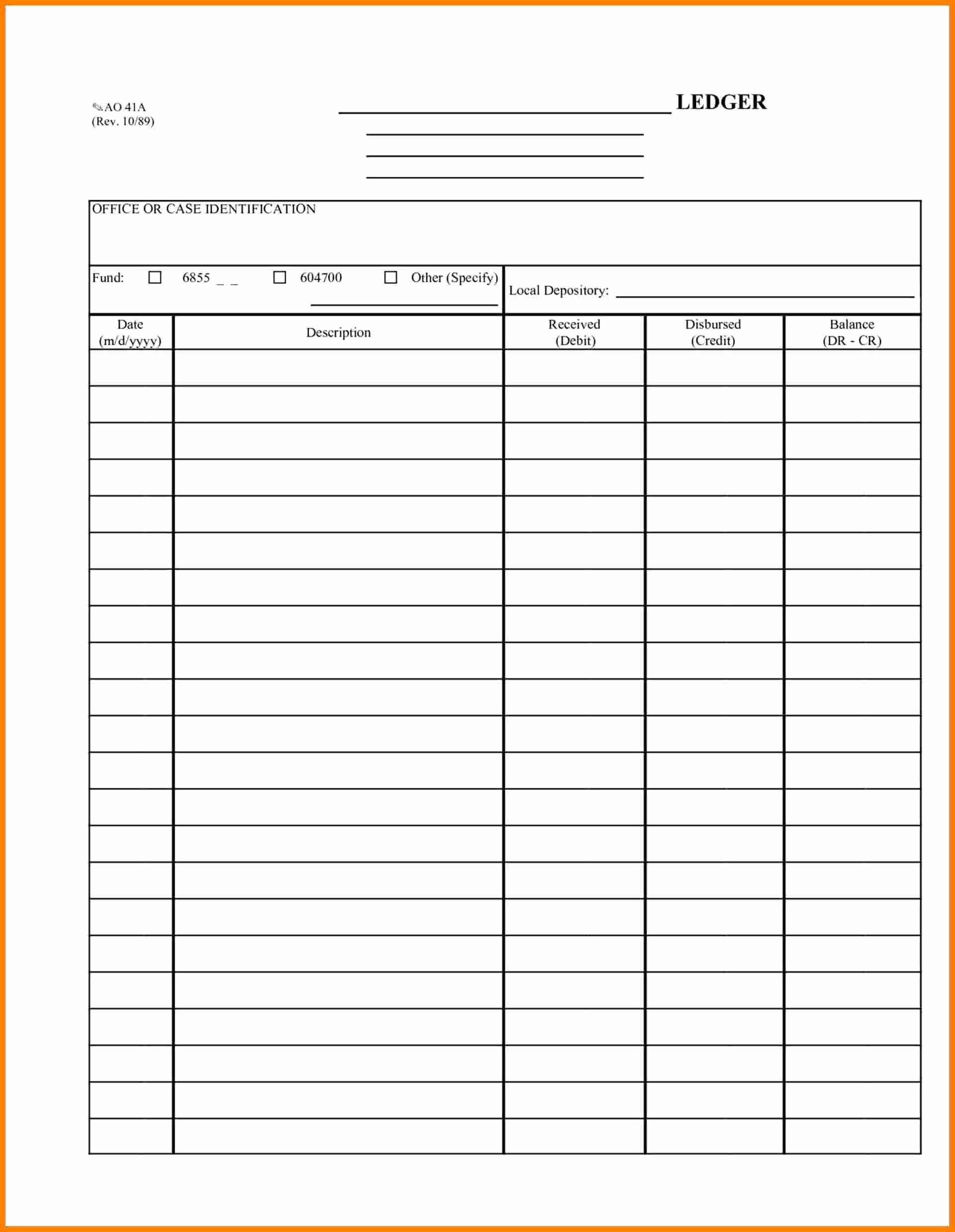Free General Ledger Template New 8 Blank Accounting Ledger