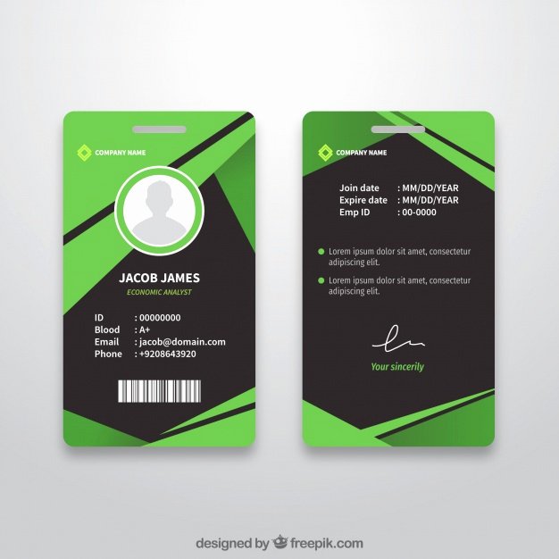 Free Id Card Template Luxury Abstract Id Card Template with Flat Design Vector