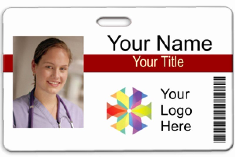 Free Id Card Template Word Awesome Horizontal Id W Bar Code &amp; 2 Lines Text Name Tag