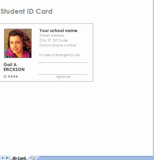 Free Id Card Template Word Inspirational Student Id Card Template