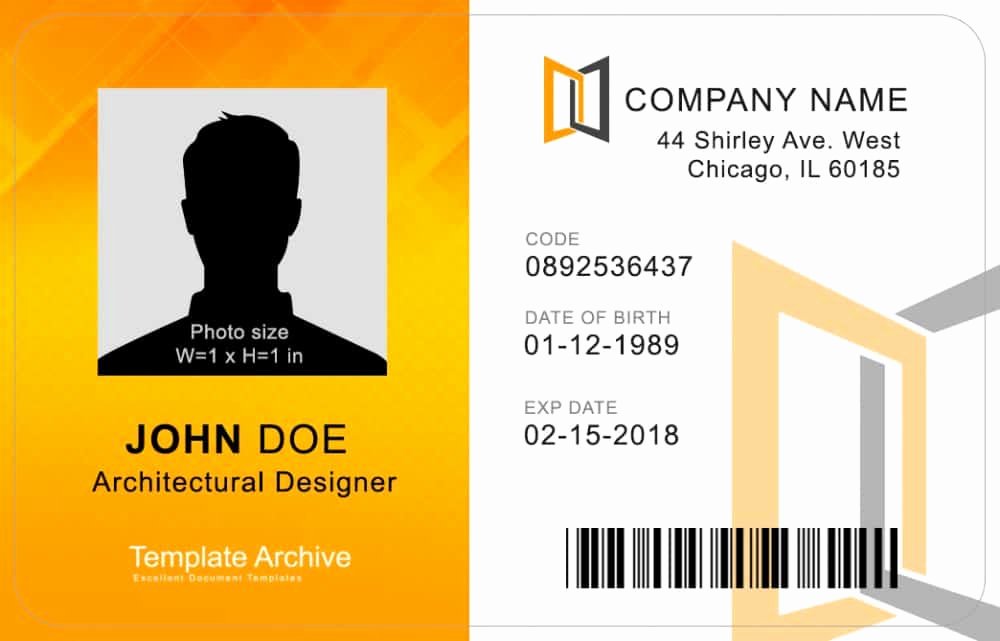 Free Id Card Template Word Unique 16 Id Badge &amp; Id Card Templates Free Template Archive