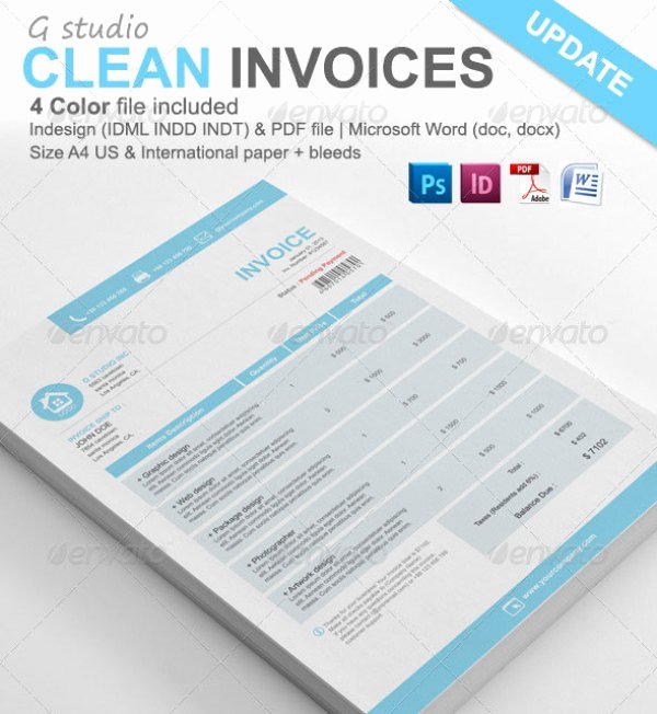 Free Indesign Invoice Template Lovely 38 Invoice Templates Psd Docx Indd Free Download