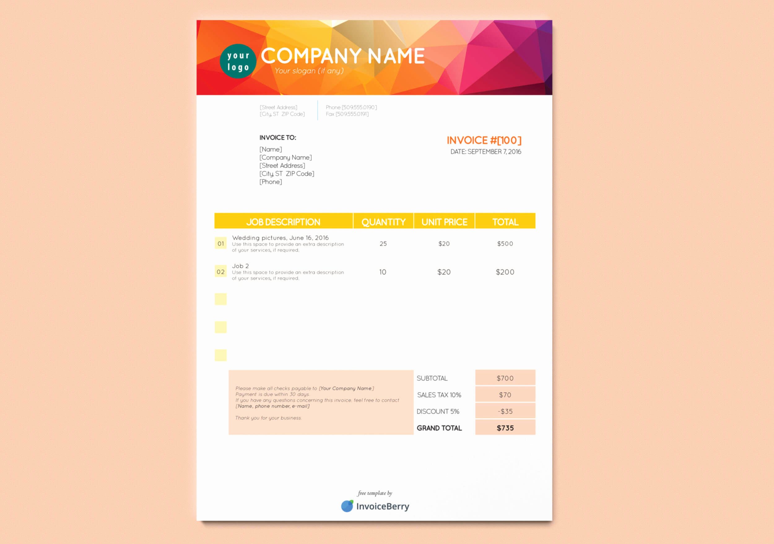 Free Indesign Invoice Template Lovely Free New Indesign Invoice Templates