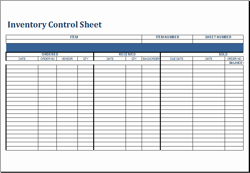 Free Inventory Spreadsheet Template Lovely Inventory Control Sheet Template for Excel