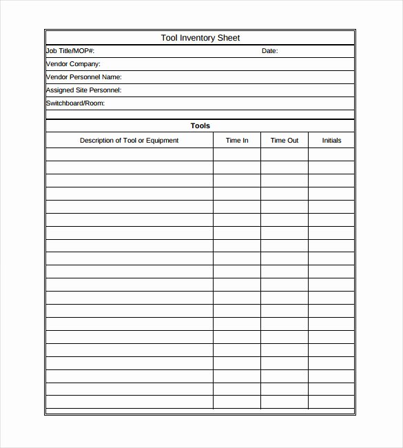 Free Inventory Spreadsheet Templates Inspirational tool Inventory Sheet