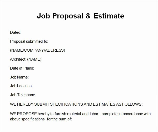 Free Job Proposal Templates Luxury Free 12 Sample Job Proposal Templates In Google Docs