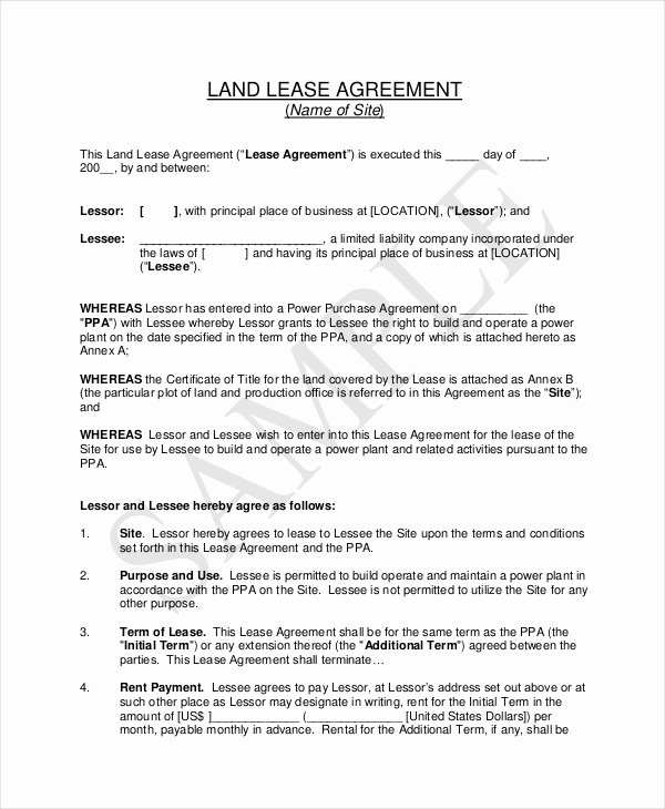 Free Land Contract Template Unique Free 8 Sample Land Contract forms In Pdf