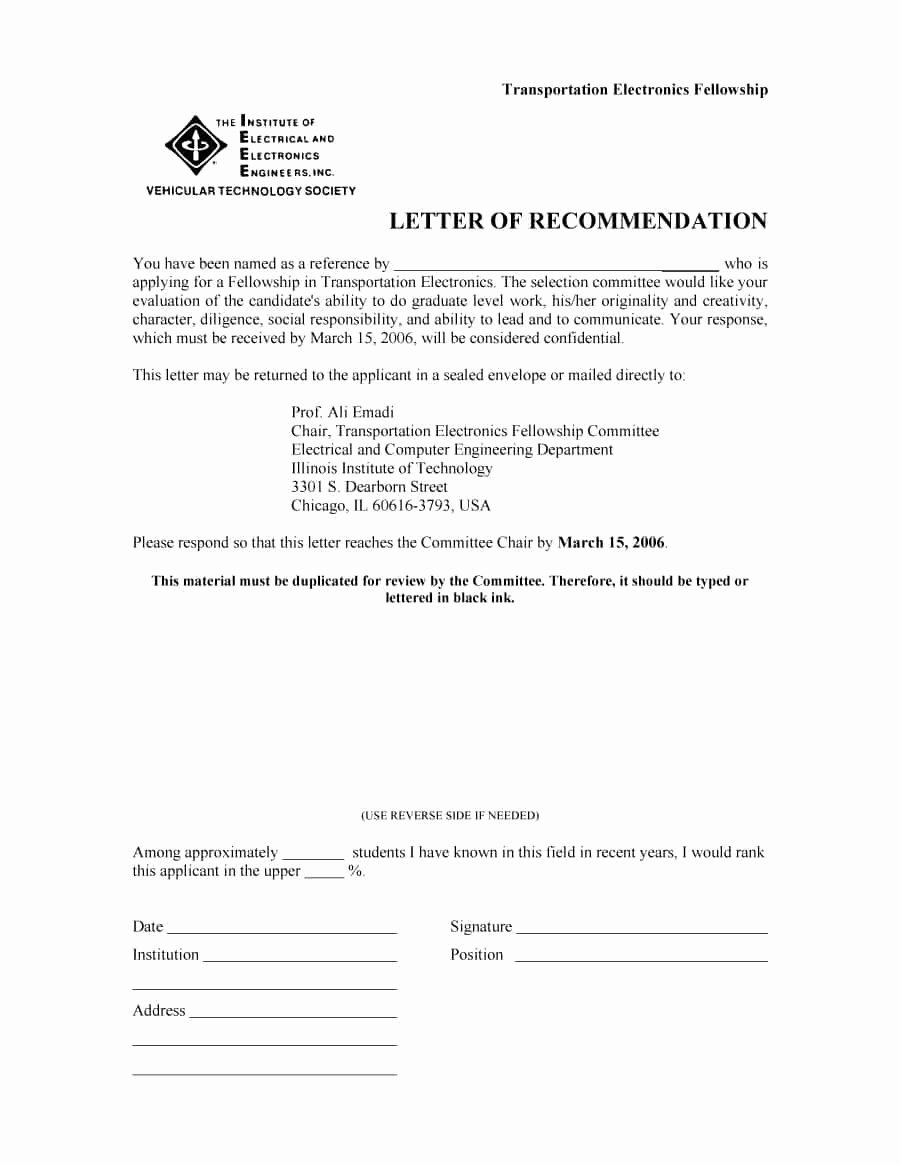 Free Letter Of Recommendation Template New 43 Free Letter Of Re Mendation Templates &amp; Samples