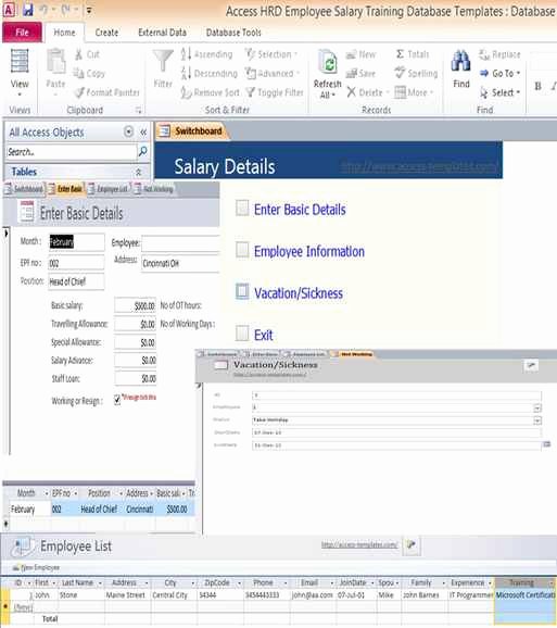 Free Microsoft Access Templates New Download Salary Microsoft Access Templates Database and