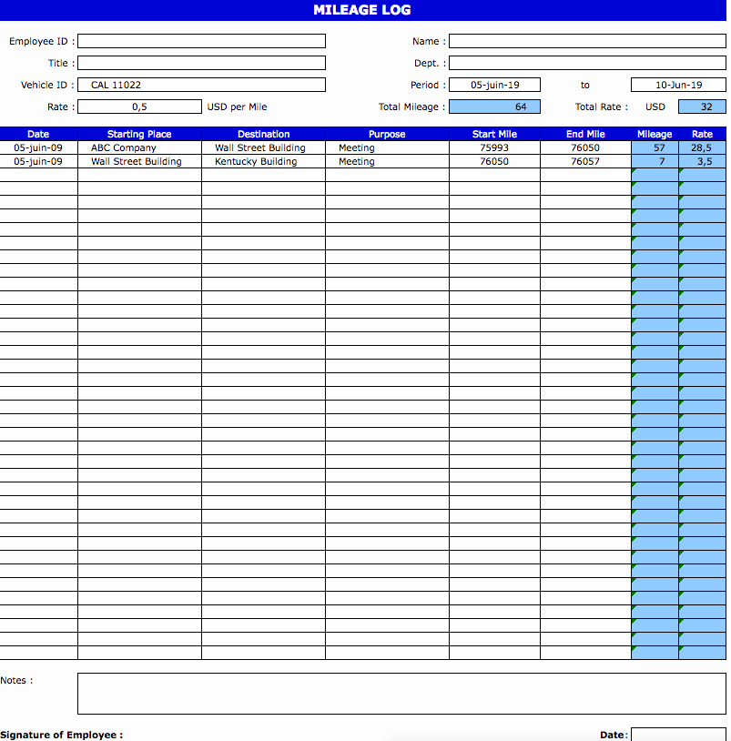 Free Mileage Log Template Best Of Mileage Log Template Exceltemplate