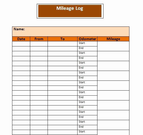 Free Mileage Log Template Elegant 30 Printable Mileage Log Templates Free Template Lab