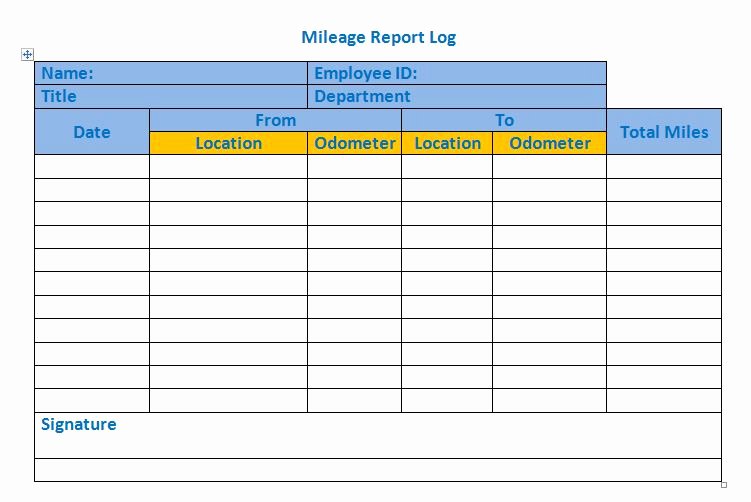 Free Mileage Log Template Elegant 30 Printable Mileage Log Templates Free Template Lab
