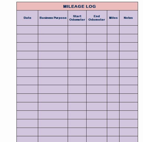 Free Mileage Log Template Elegant Free Mileage Log Templates Word Excel Template Section