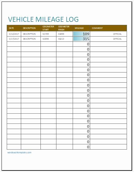 Free Mileage Log Template Luxury 15 Vehicle Mileage Log Templates for Ms Word &amp; Excel
