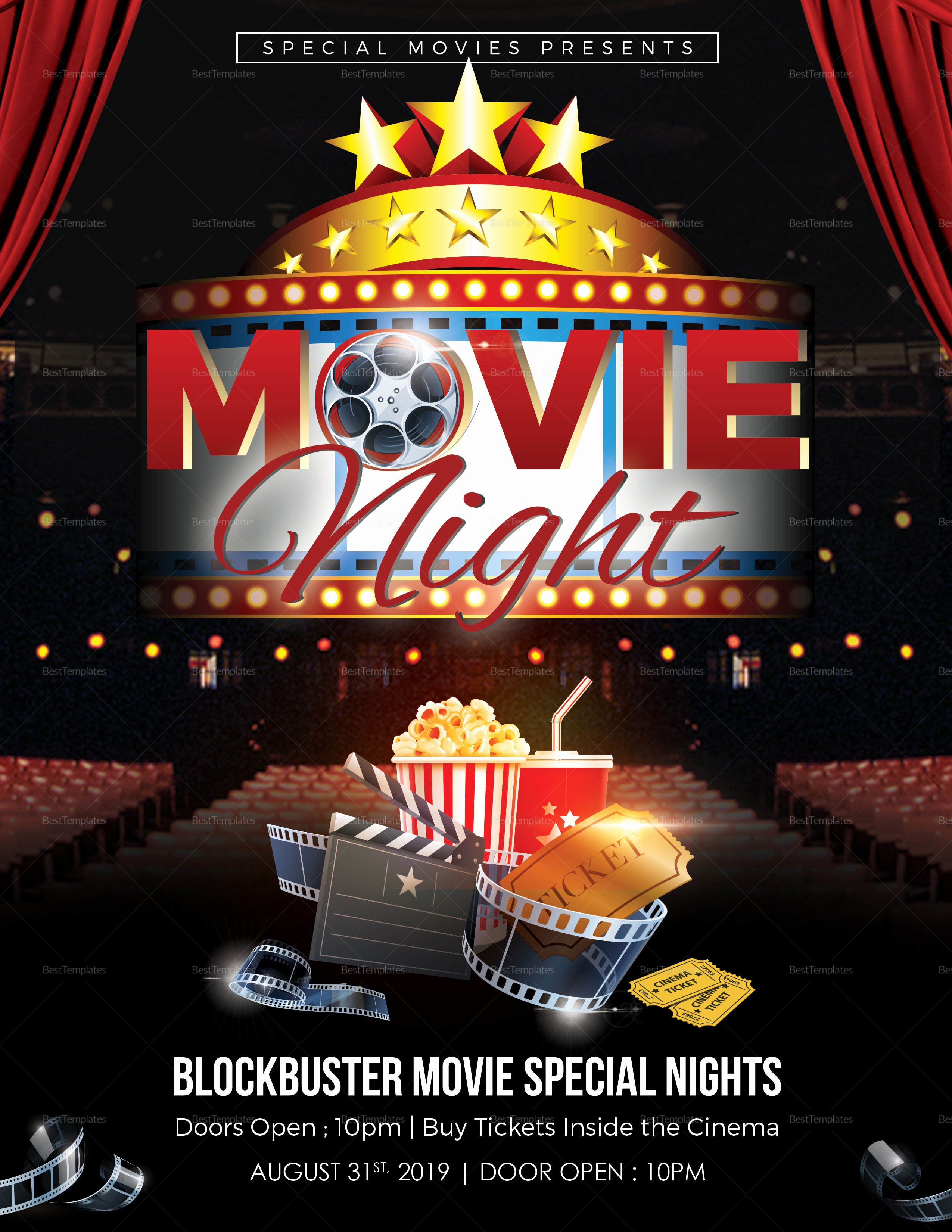 Free Movie Night Flyer Template Lovely Printable Movie Night Flyer Design Template In Word Psd