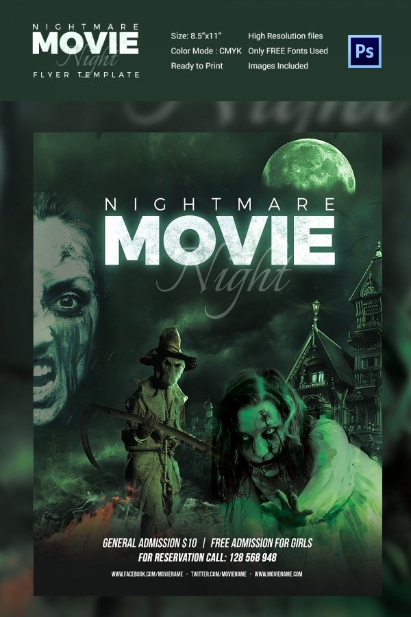 Free Movie Night Flyer Template New Movie Night Flyer Template 25 Free Jpg Psd format