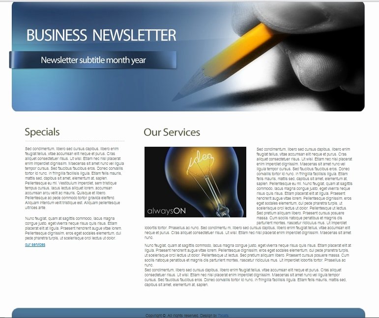 Free Office Newsletter Templates Unique Download Free HTML Business Newsletter Template • 7boats