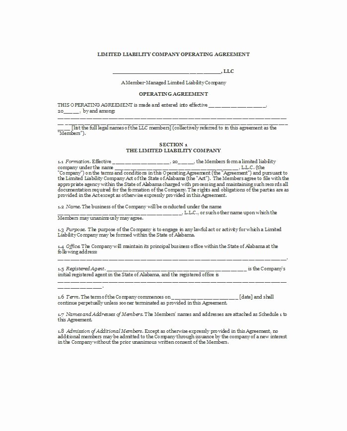 Free Operating Agreement Template Lovely 30 Professional Llc Operating Agreement Templates