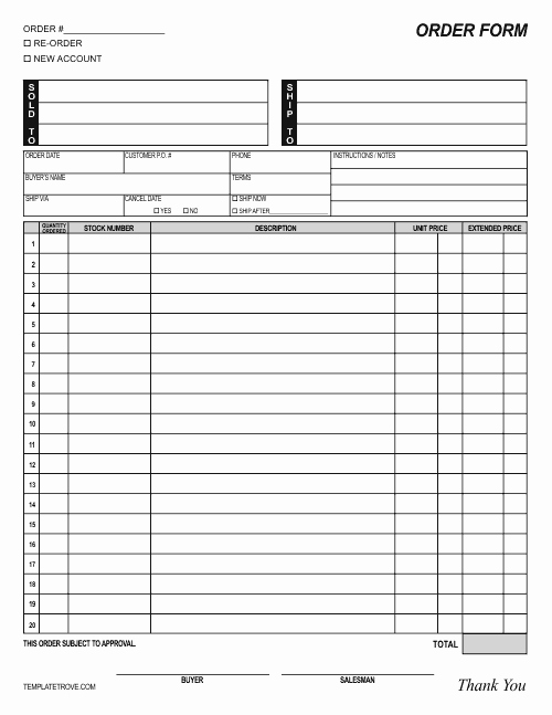Free order form Template Word Elegant Customizable Re Colorable order form Many formats Free