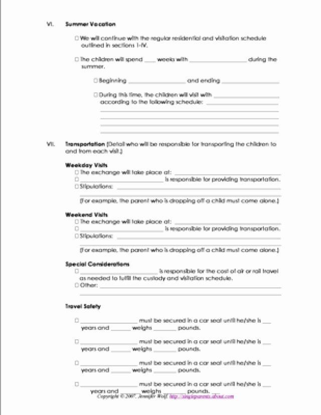 Free Parenting Plan Template Luxury Co Parenting Agreement Template Great 16 Best Parenting