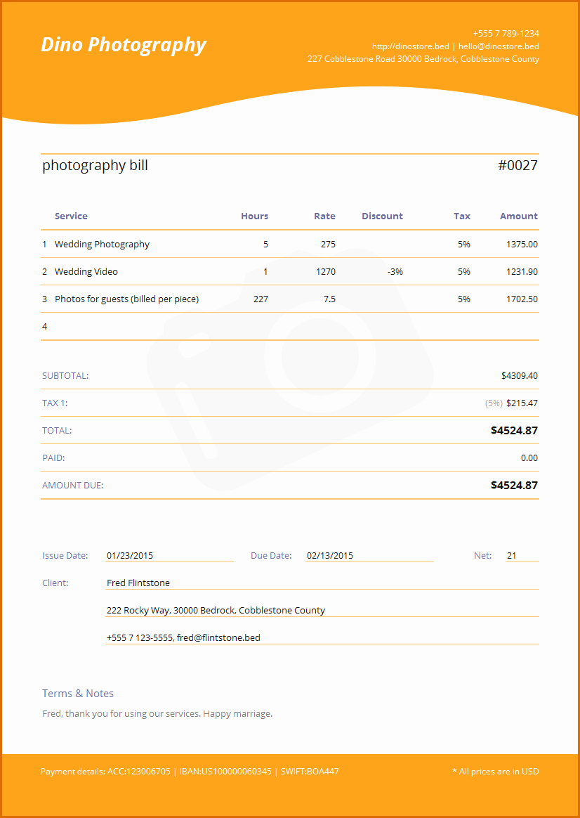 Free Photography Invoice Template Best Of Templates Invoices Photography Photography Invoice