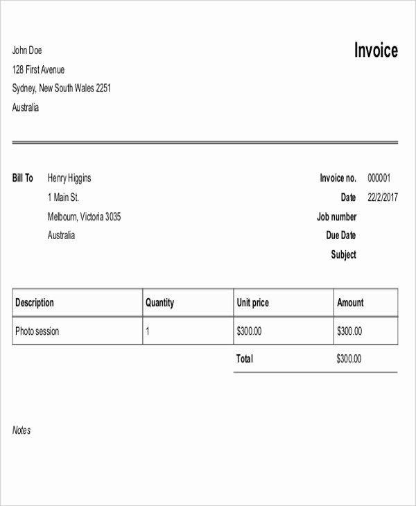 Free Photography Invoice Template Inspirational Free 12 Graphy Invoice Examples &amp; Samples In Google