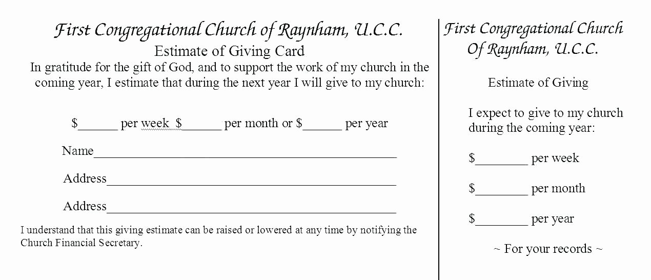 Free Pledge Card Template Luxury Church Pledge Card Template