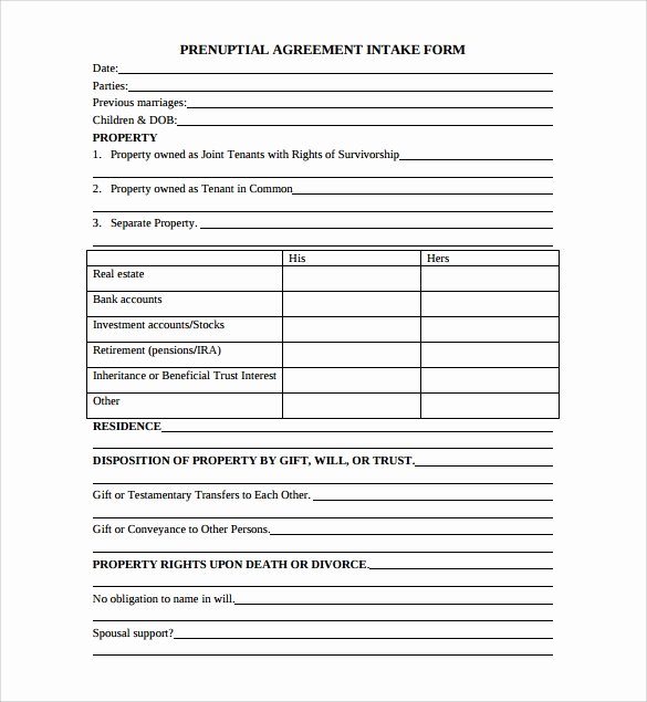 Free Prenup Agreement Template Awesome Free 8 Sample Free Prenuptial Agreement Templates In Pdf