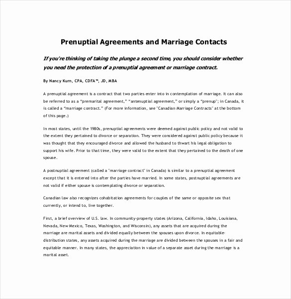 Free Prenup Agreement Template New 10 Prenuptial Agreement Templates – Free Word Pdf format