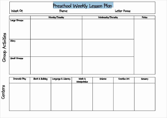 Free Preschool Lesson Plan Template Inspirational Editable Lesson Plan Template Pdf – Weekly Lesson Plan