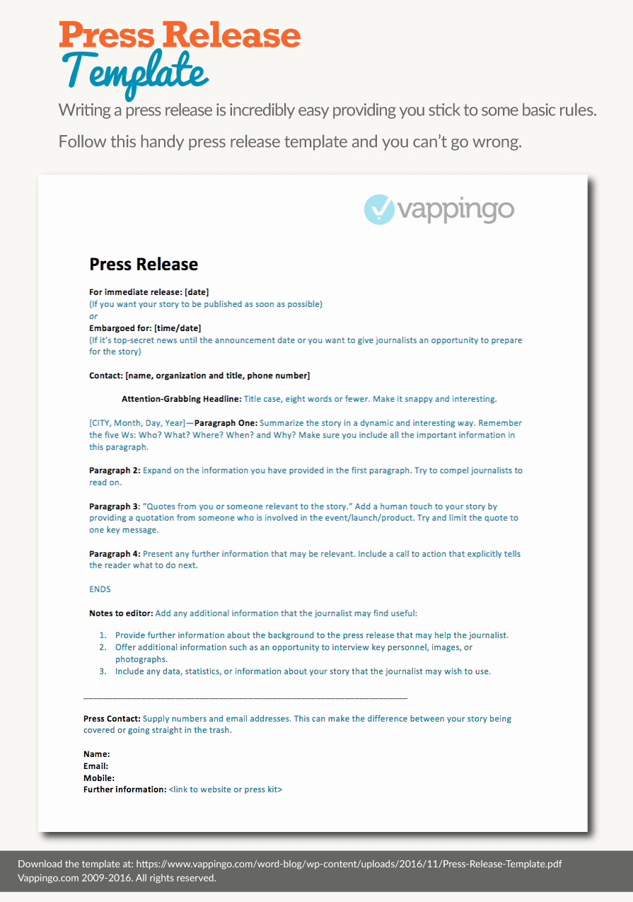 Free Press Releases Templates New Free Press Release Template Impress Journalists In Seconds